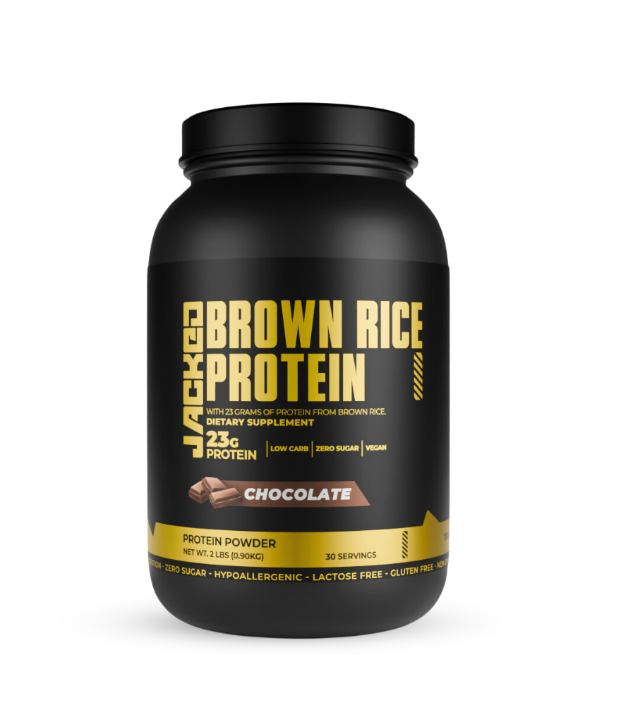 Jacked Nutrition Brown Rice Protein Powder – 2 LBS (28 Servings) | Plant-Based | Lactose-Free | Vegan-Friendly
