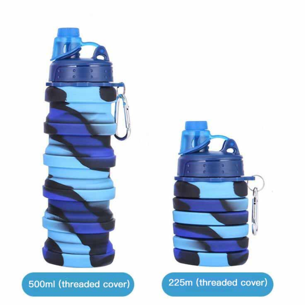 Bicycle Foldable Water Bottle Leakproof Cycling Water Drink Bottle Creative Telescopic Portable Outdoor Drinkware Bottle 1-Pcs