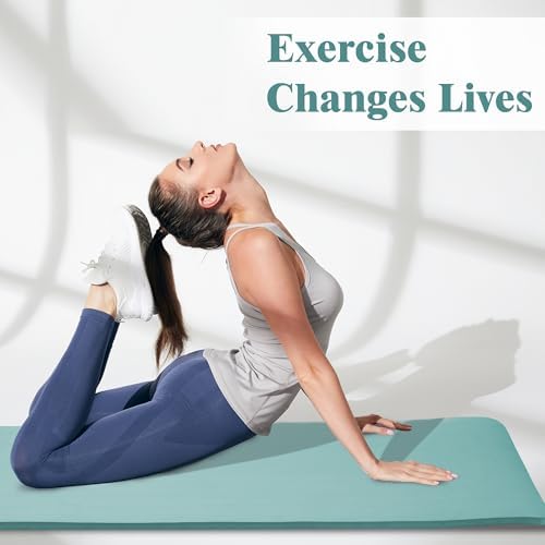 15MM  Thick Yoga Mat Fitness & Exercise Mat with Easy-Cinch Yoga Mat Carrier Strap, 72"L x 24"W  Thick