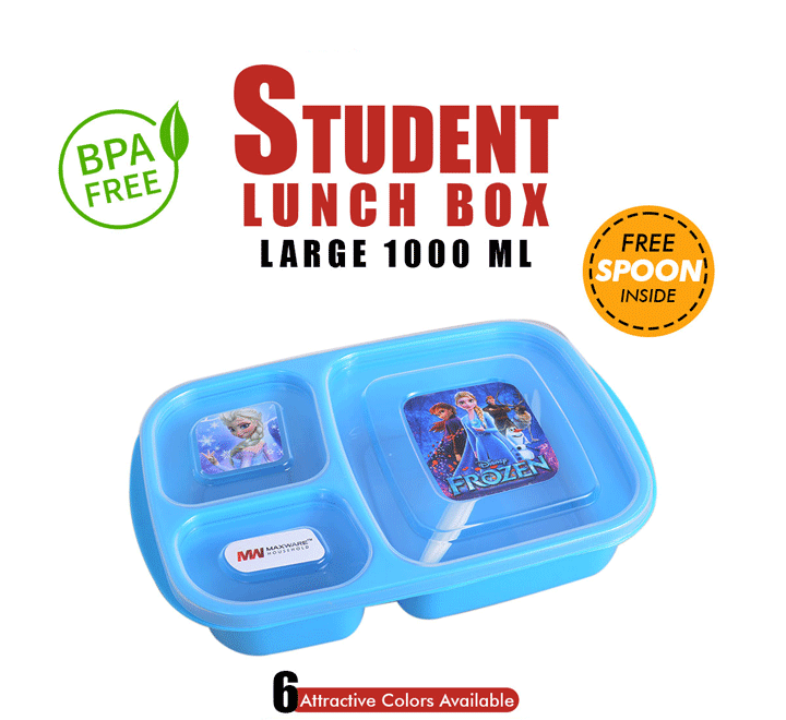 Student Lunch Box Large 1000ml, Lunch Box with three portions