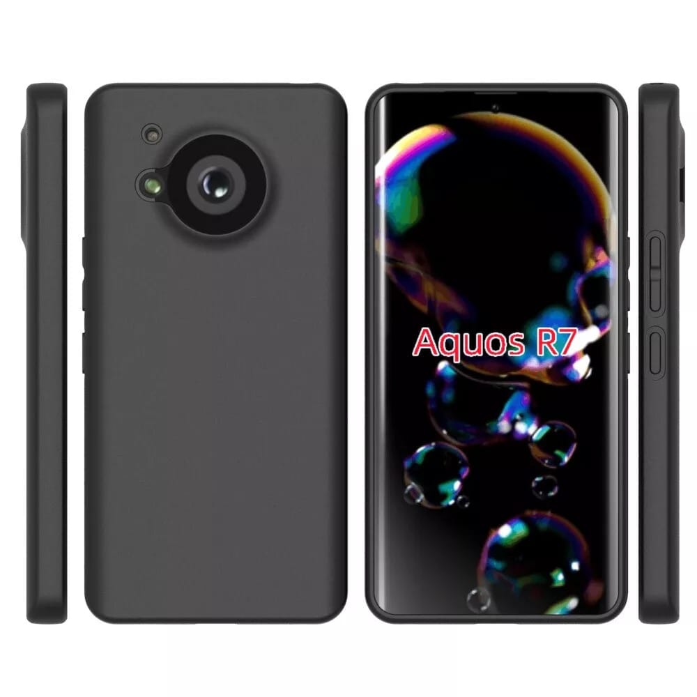 Sharp Aquos R7 Soft Silicone Black TPU Silky Cover Shock Proof Stylish Case Camera Protection Bumper Phone Protective Mobile Back Cover For Sharp Aquous R 7