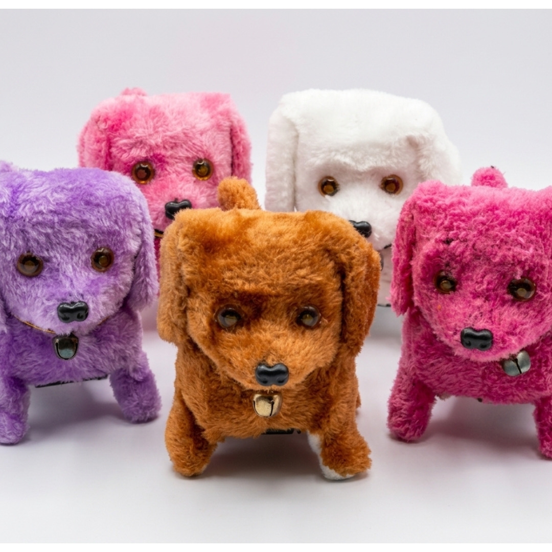 1pcs Cartoon Walking Barking Puppy Dog Plush Toy Flash Eyes Battery Operated Multicolor