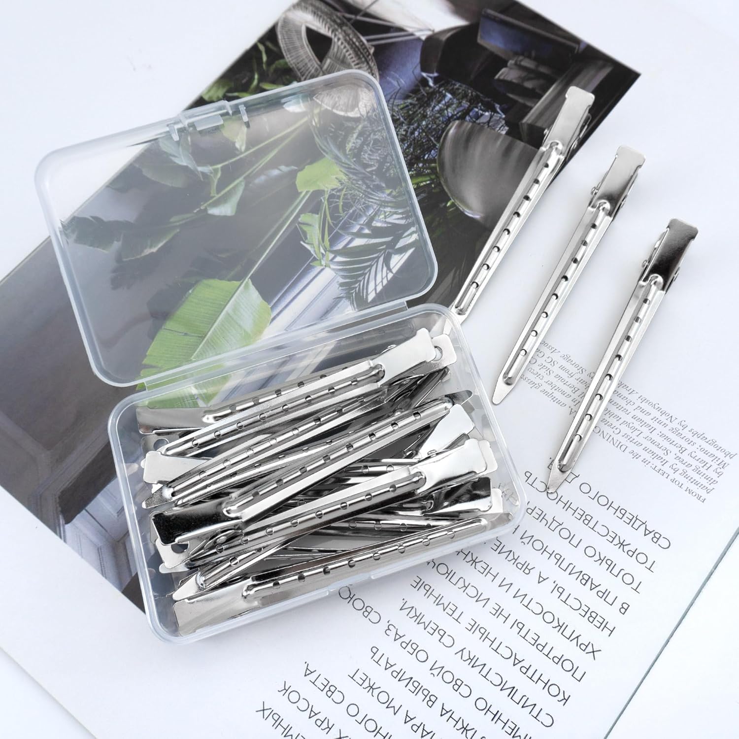 12Pcs Hair Clips for Women Long Hair, Metal Alligator Curl Clips for Hair Roller Salon