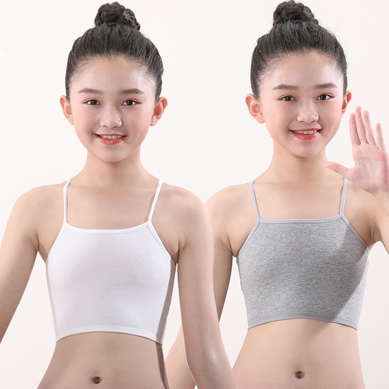 【Happier】Hot Sale Fashion Brafor Girls Breathable Young Girls Solid Soft  Cotton Bra Puberty Teenage Breathable Underwear Sport Training Bras For 8 9