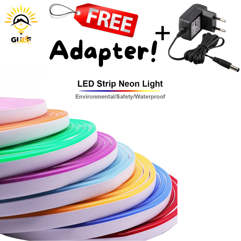 DC12V - LED Strip - RGB - Neon - LED Light - Waterproof - Flexible - Bendable - 5M - 16ft - Decorative For Room - Home Decoration - Gaming PC - Bedroom - Kitchen By GULF LED HOUSE