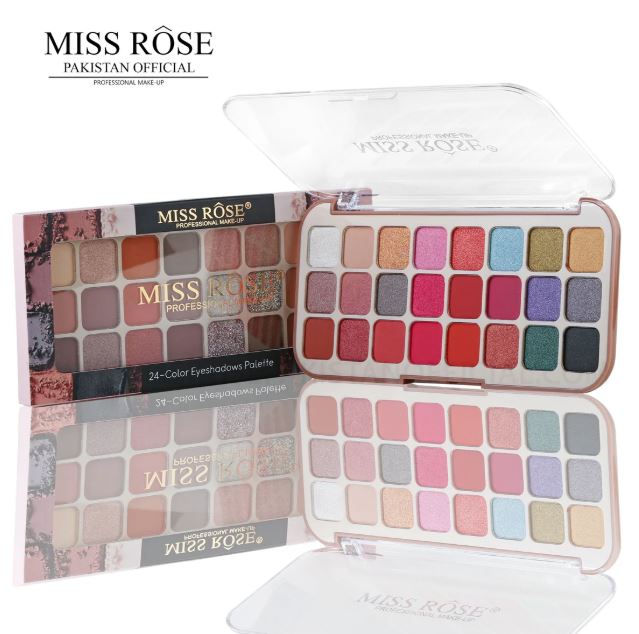 Miss Rose Dual Fantasy 24-Color Eyashdow Smooth Texture Waterproof Long Lasting Matte & Shimmer Eyeshadow Palette