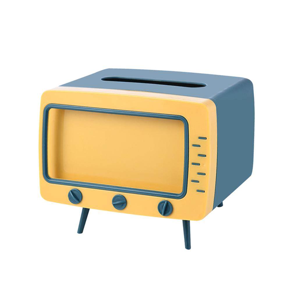 Tv Tissue Box + Mobile Phone Stand Desktop Tissue Napkin Holder Case