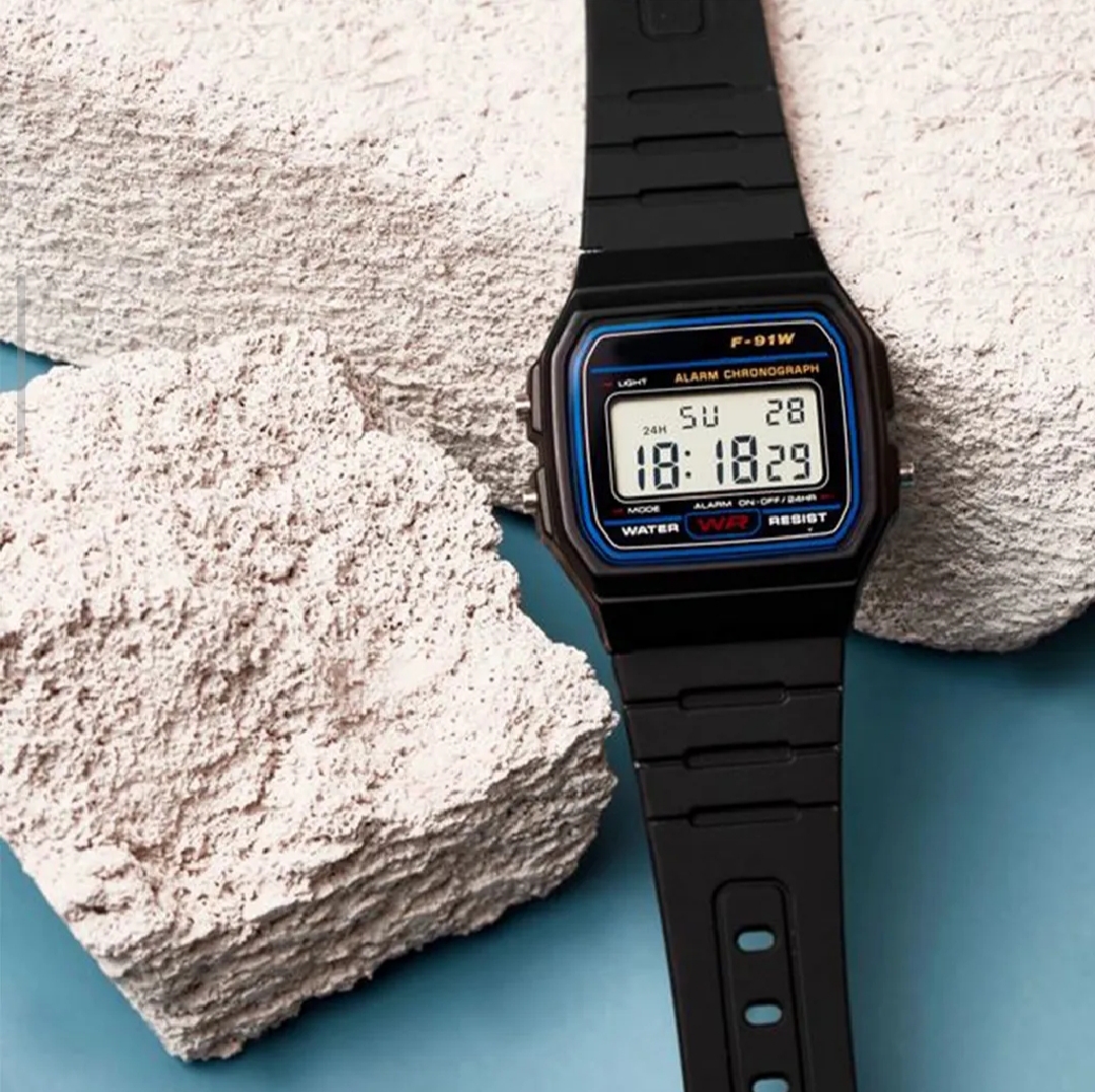 GASIO F91W Style Digital Waterproof Watch for Men & Boys – LED Sport Electronic Wrist Watch with Alarm, Date, Stopwatch & Backlight, Durable Water Resistant Casual Watch for Students & Kids, Lightweight Classic Square Dial Everyday Wear Watch price in Pakistan