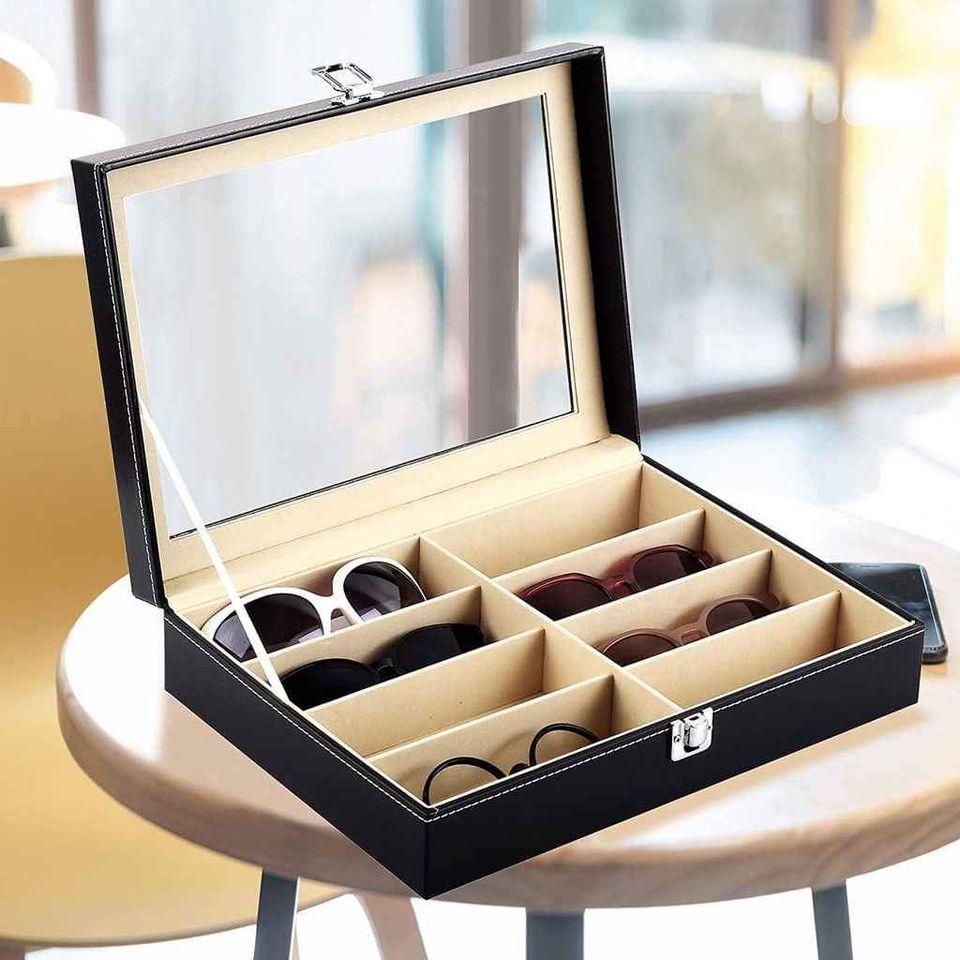 DecorZone 12 Slots Fashion Watch Box PU Leather Watch Case Holder Organizer 2 Layers Jewelry Display Storage Stand Box for Gift Men Women