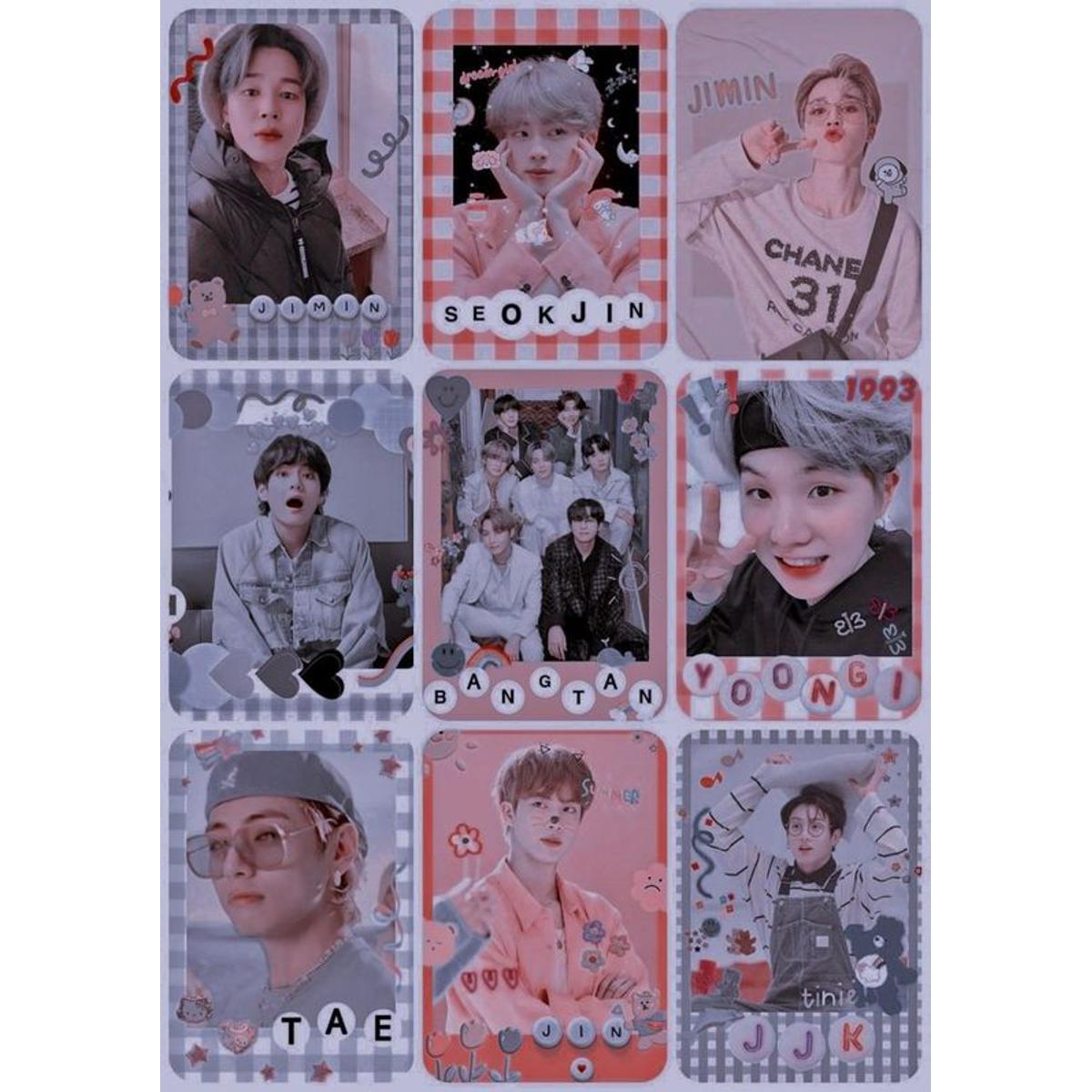 BTS Aesthetic stickers uncut sheet for Army's journal