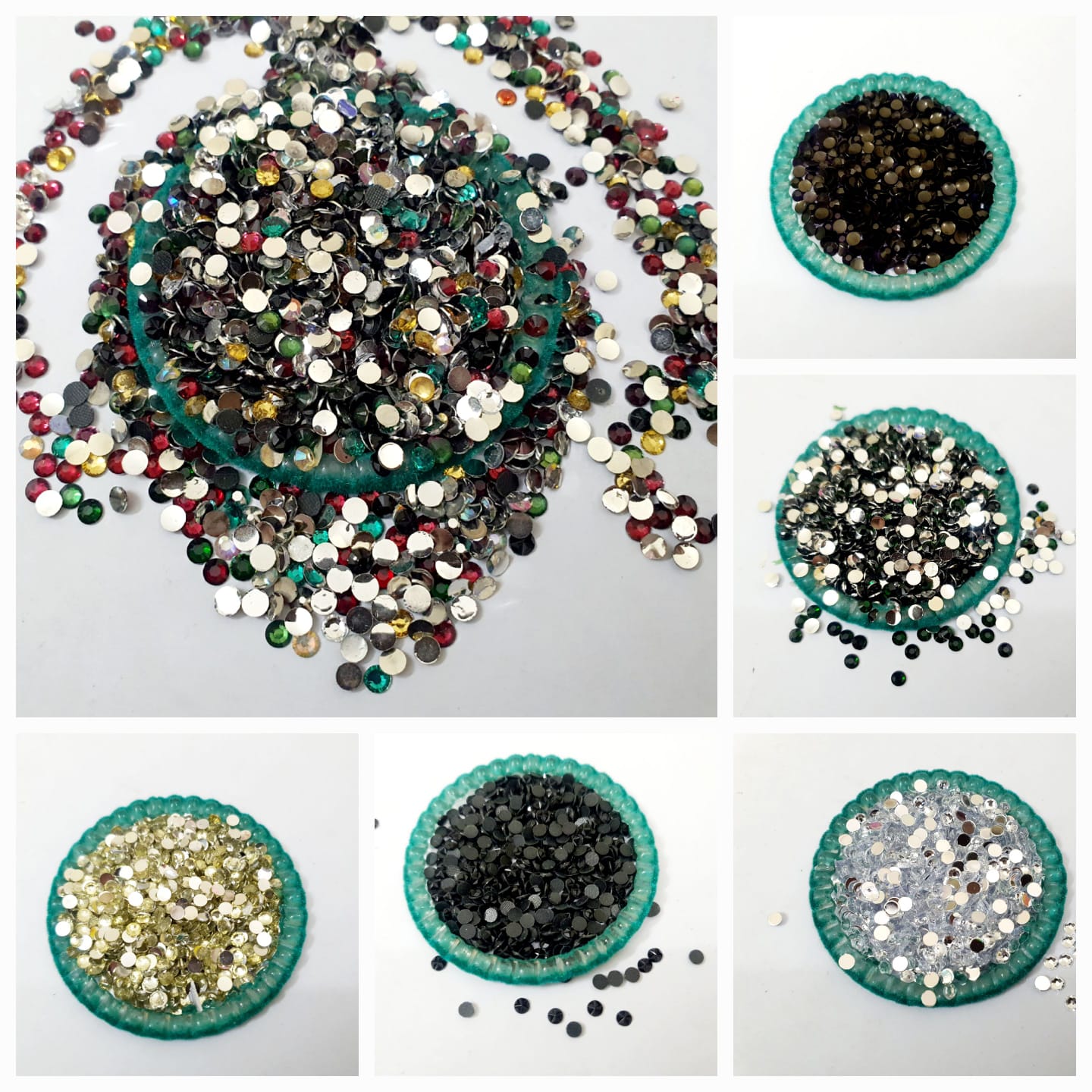 300 Plus Pcs Shiny Kundan Beads DIY Sewing Craft Sets Small Size 4mm Resins