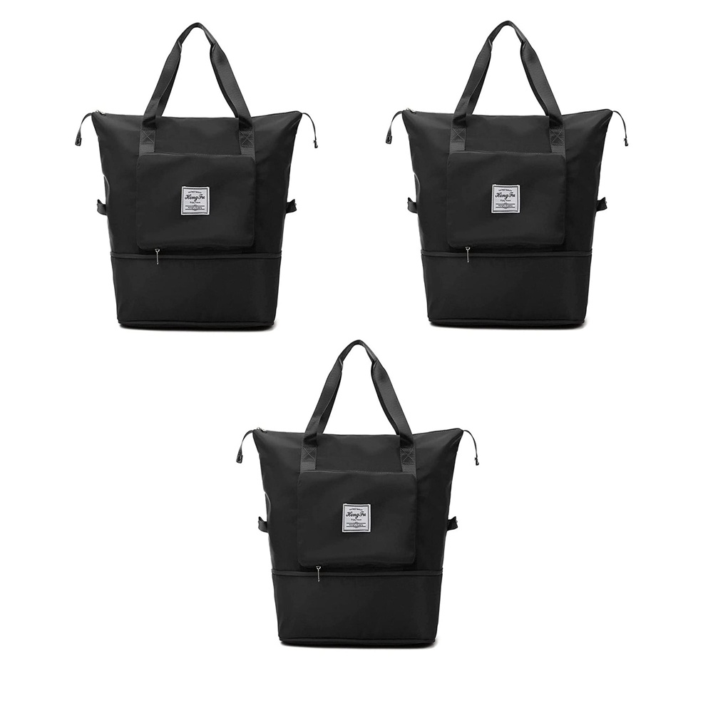 NEW LARGE CAPACITY MULTIFUNCTIONAL FOLDING TRAVEL BAG , DUFFEL BAG , DRY AND WET SEPARATION SPORTS WATERPROOF LUGGAGE TOTE HANDBAG TRAVEL BAG GYM YOGA STORAGE BAG FOR WOMEN AND MEN (black)