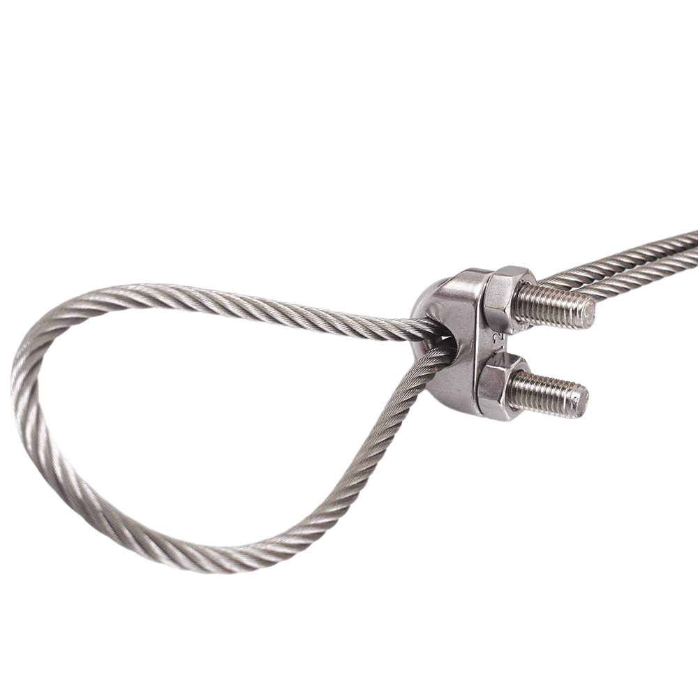 Wire Rope Clamp, Clamps for Wire - U Shape Wire Rope Steel Clips - Wire Rope, Cable Grip, Clamp Stainless Steel-Rope Connector, Rope Fastening Clamp with Tap Nut Bolt - Goodility Direct