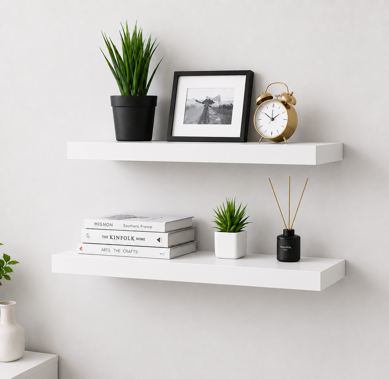3 Pcs Wall Mounted Floating Shelves – Modern Wooden Wall Rack Set – Decorative Storage Shelf for Living Room, Bedroom & Office – Heavy Duty Wall Decor