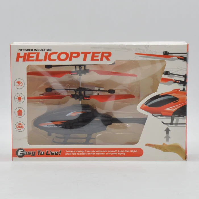 Good Quality Mini Infrared Induction Helicopter (without) Remote Control- Helicopter Aircraft Flashing Light Toy- Infrared Induction Flying Helicopter - Rechargeable (Best Gift For Kids)