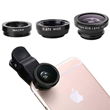 Camera Lens Selfie Mobile Phone Clip Lenses Fish Eye Wide Angle Macro Camera