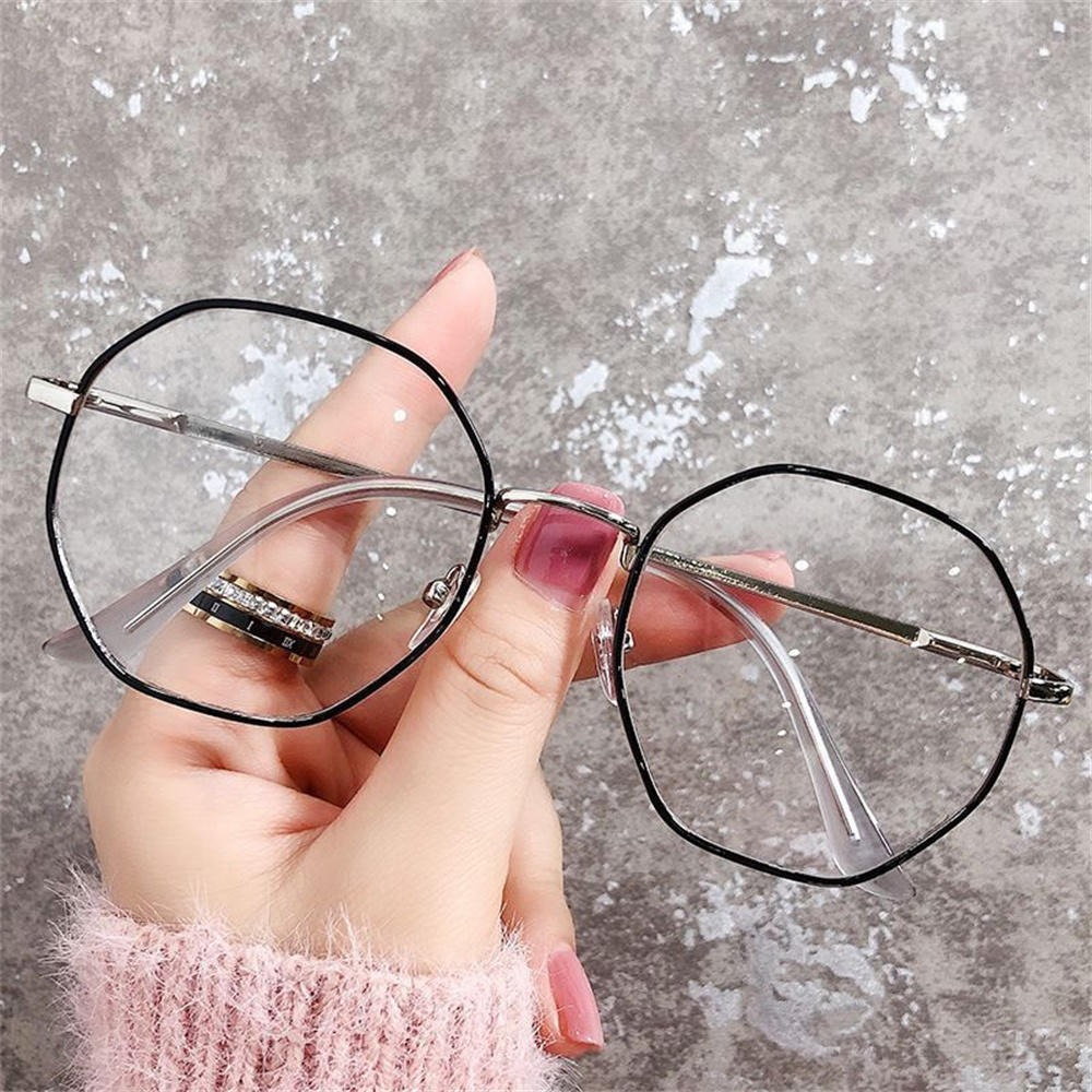 Optical Sunglasses Fashion Ins Trend Octagonal Anti-Blue Light Glasses Uv400 Protection Anti-Blue Light Vintage Eyeglasses for Computer Outdoor Travel Daily Wear Fashion Accessory Women Office Use