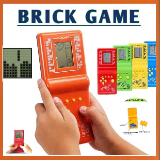 Brick Game for Kids,Childhood Classic Fun Tetris Hand Held LCD Electronic Game multi games 1 pcs