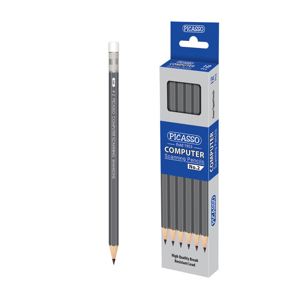 Picasso Computer Scanning Pencils With Rubber Tip Pack of 12 Pencil ...