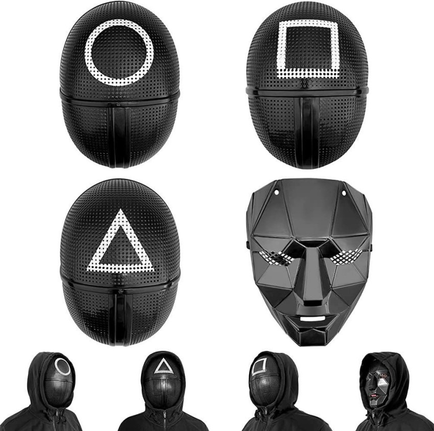 Squid Game Mask Collection | Front Man, Guard (Triangle, Square, Circle) | Halloween, Cosplay & Costume Party Masks for Kids & Adults