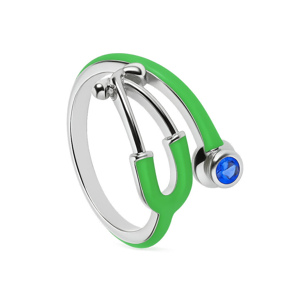 Creative & Fashionable Stethoscope Ring for Girls and Women | Personalized Medical Equipment Enamel Ring | Doctor & Nurse Charm Jewelry | Birthstone Medicine Ring | Heartbeat RN Ring for Medical Students | Graduation & Birthday Gift Jewelry