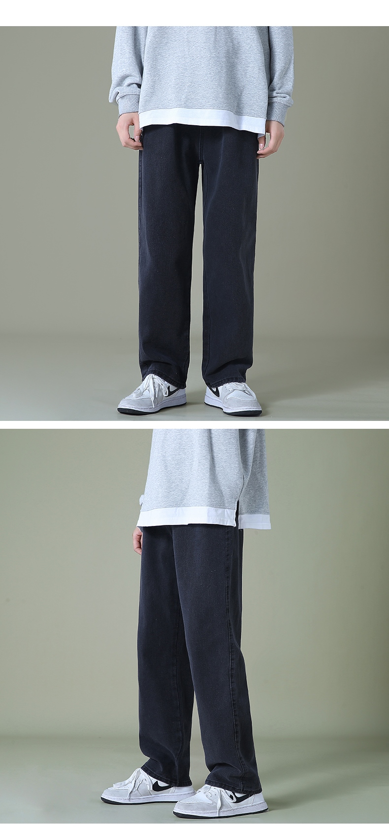 Black Highwaist Wide Leg Jeans for men - Wide Leg Jeans - Black Wide Leg Jeans For Male Highwaist Style