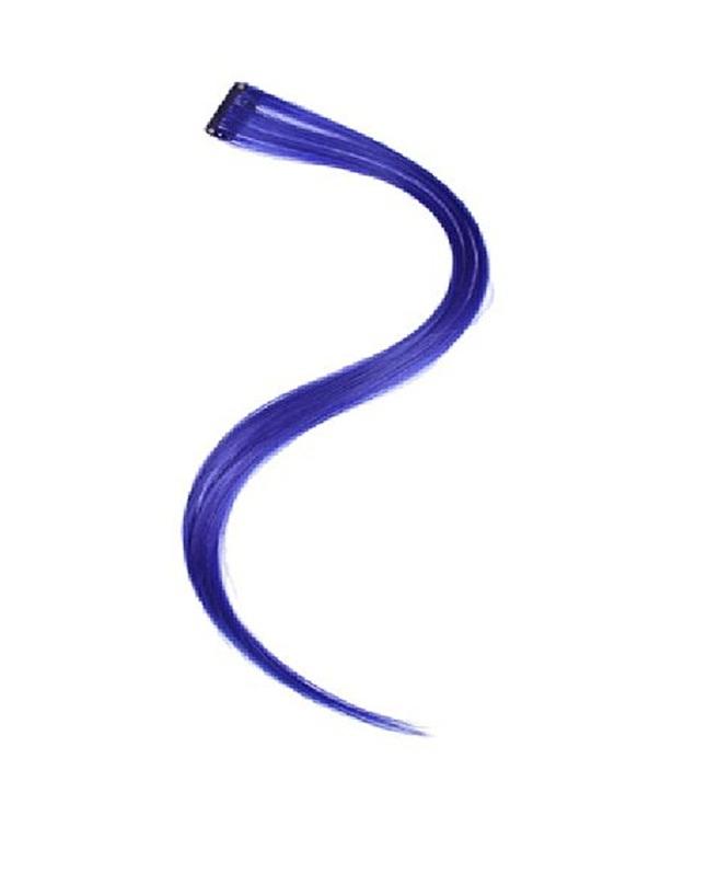 20" Long Straight Synthetic Clip-In Hair Extensions - Blue