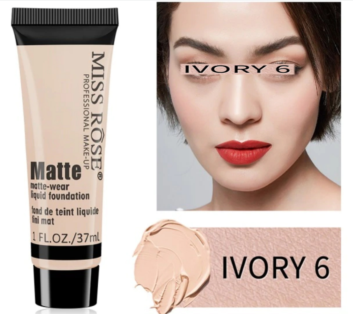 Long Lasting Liquid Full Skin Coverage Soft Matte Foundation 37ml