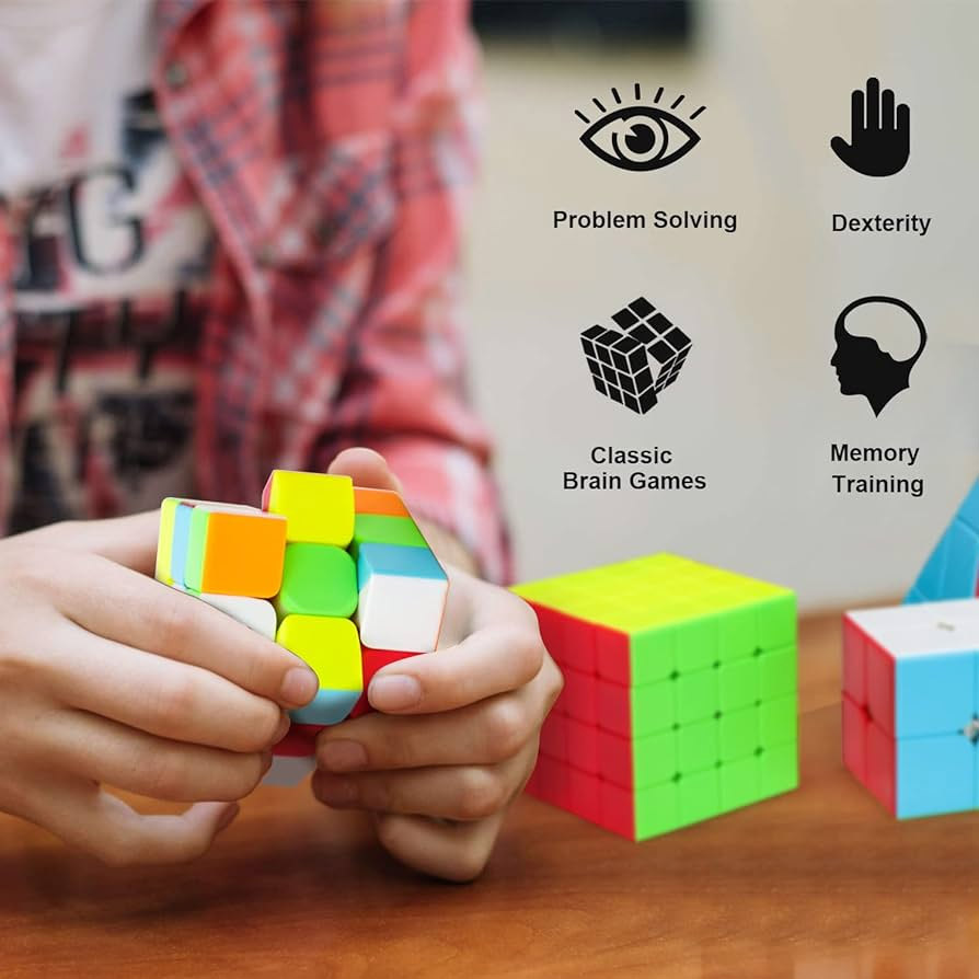 SP Dealz 3x3 Rubik’s Cube Puzzle – Classic Color-Matching Brain Teaser, Problem-Solving Fidget Toy for Kids & Adults Ages 8+