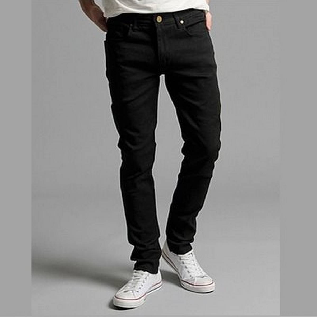 Stretch Jeans for Men Black - Narrow 