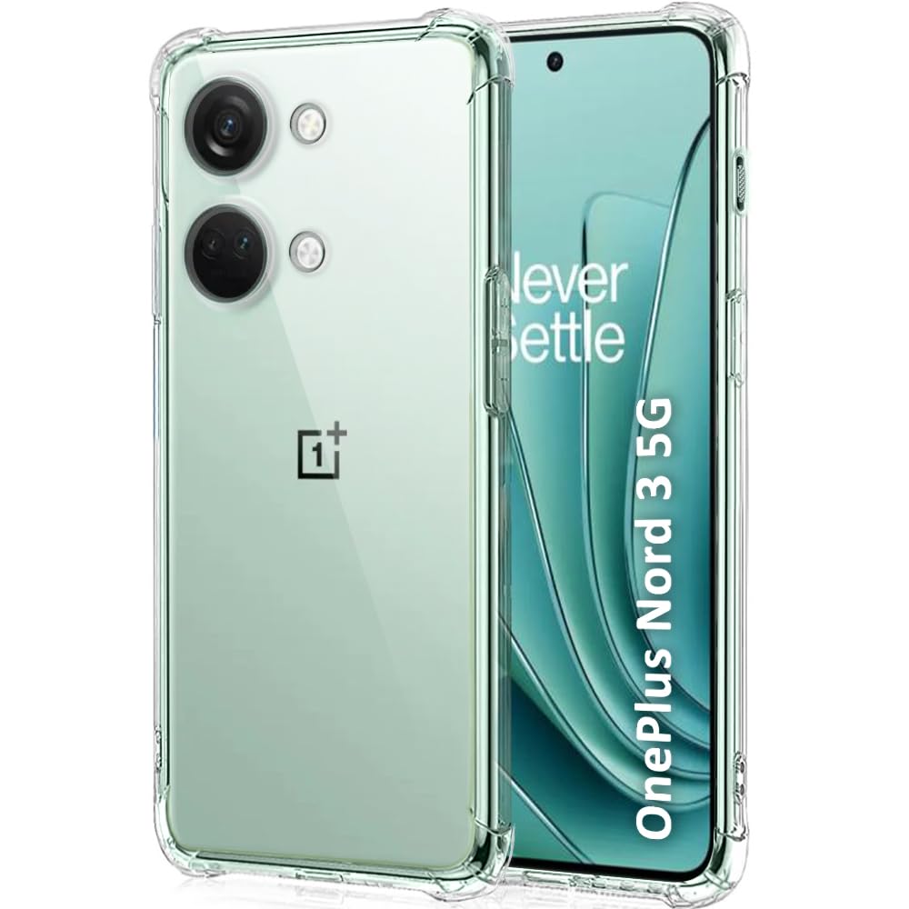OnePlus Ace 2V / Nord 3 Transparent Back Cover with Corner Bumper Protection – Clear Soft Silicone Case