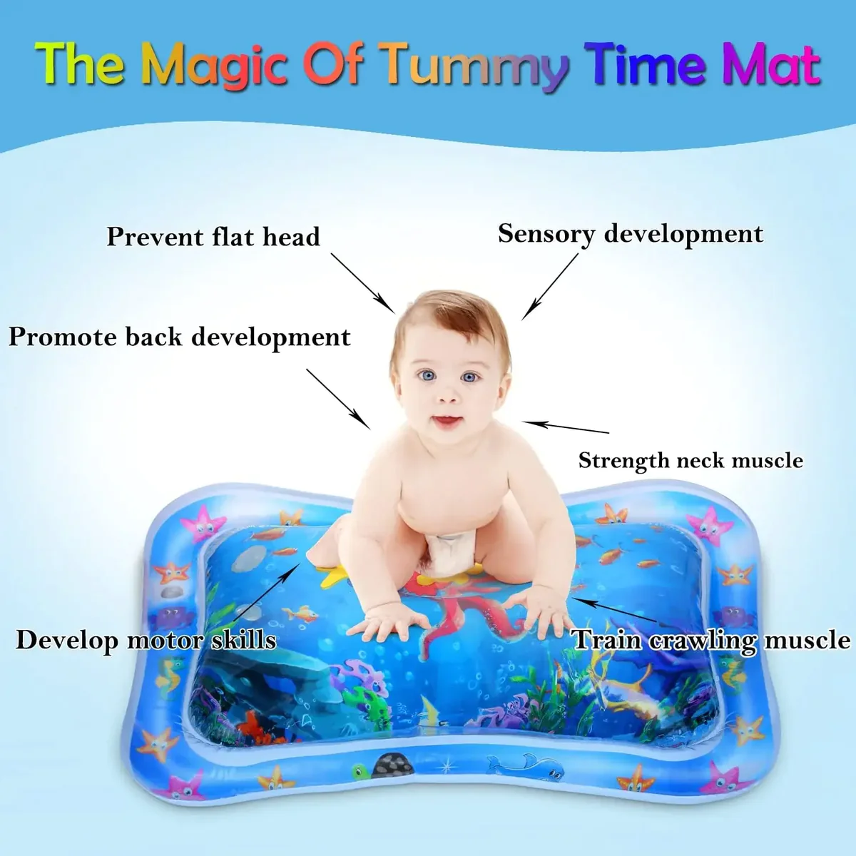 Baby Water Play Mat Leakproof Cushion Toddlers Play Mat Activity Toy for Children & Infants