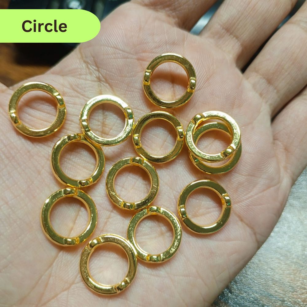 50 Pcs Hollow Spacer Beads Shape Plastic Charms For Bracelet Making Jewlery Making DIY Kids Jewlery Making Charms Beads Hollow Ring Spacer Plastic Beads For Jewelery Making Jewellery Making Beads Golden By SAMS Arts online in pakistan wholesale Price