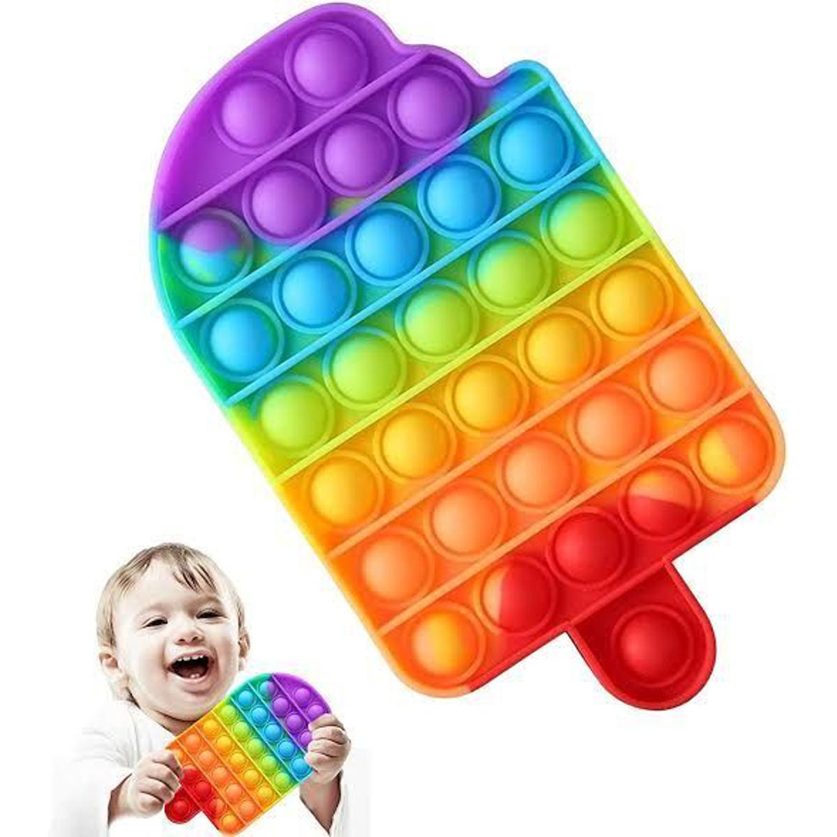 POP Bubble Squeeze Sensory Fidget Toy Pop It Figit Toy Fidget Toys Special Needs Stress Reliever, Push Bubble Gadgets - Cup ice-cream