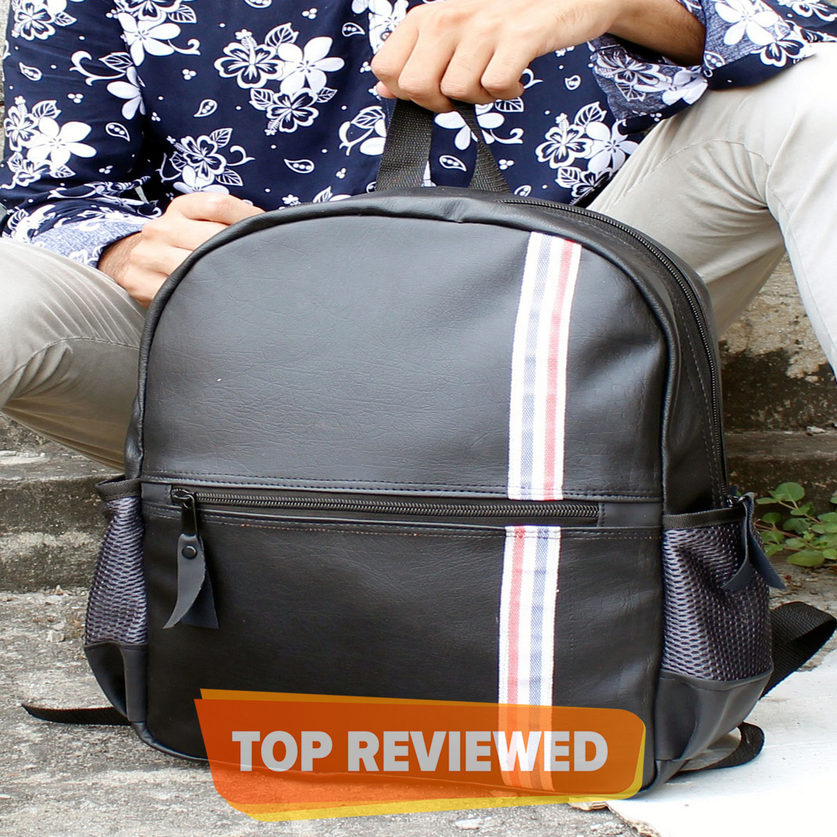 leather college backpack