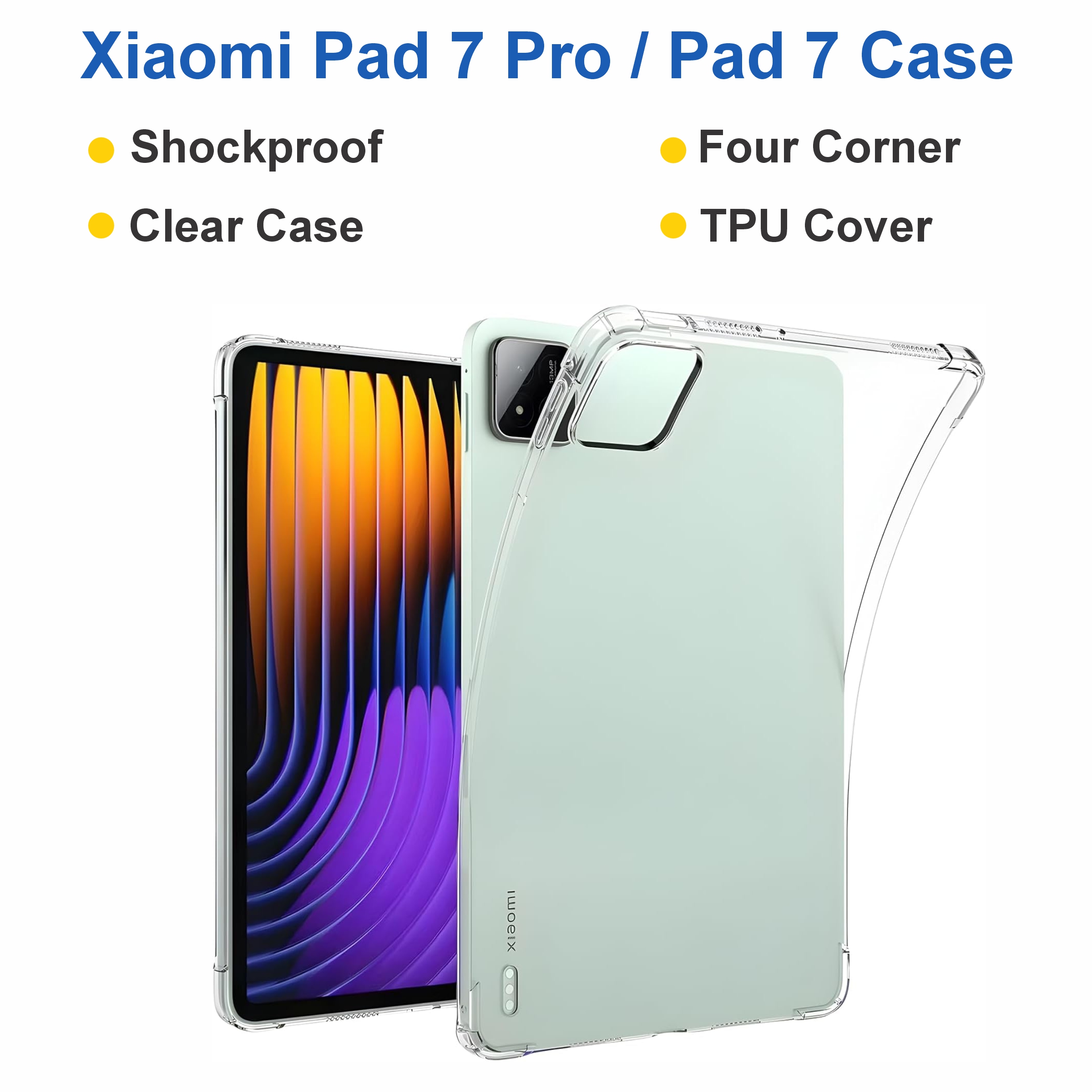 for Xiaomi Mi Pad 7/7 Pro 11.2 inch Cover Full Coverage Corner Soft TPU Shockproof