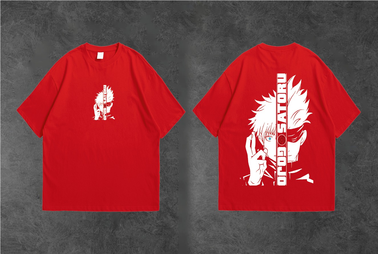 Gojo Satoru Printed Premium Anime Summer Cotton Half Sleeves O Neck T-Shirt For Men & Women