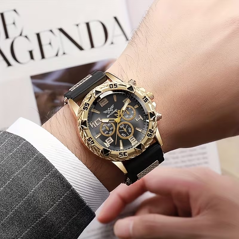 A Set of 2 Stylish And High-End Vintage Quartz Watches for Men, Perfect As a Gift for Christmas, Valentine'S Day, Anniversaries, Or Birthdays; a Must-Have for Trendy Men