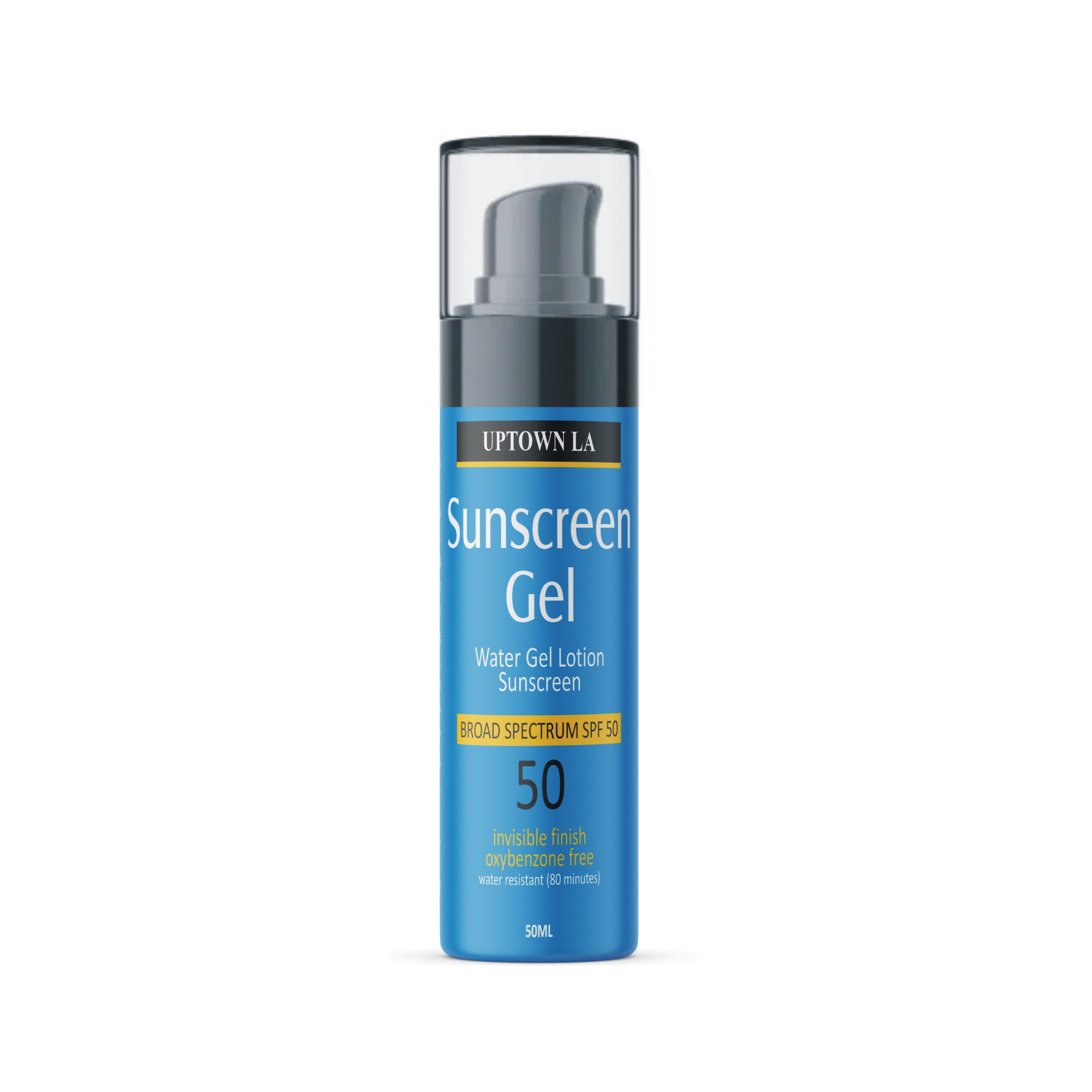 Uptown LA Gel Sunscreen SPF 50 PA+++ | Oil-Free, Lightweight Sunblock for Oily & Acne-Prone Skin | Broad Spectrum UV Protection – 50ml