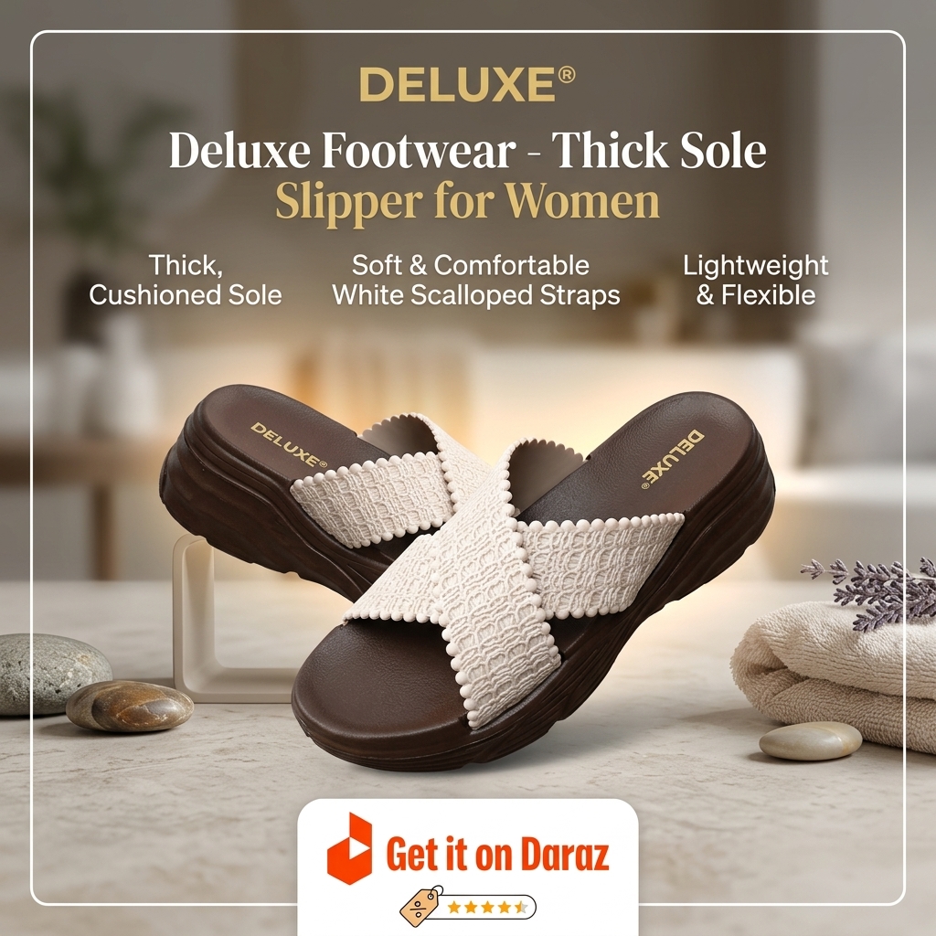 Deluxe Footwear Thick Sole Ladies Slipper | Soft Cloud Cushion Waterproof Sandals for Women | Lightweight Anti-Slip Summer Slides