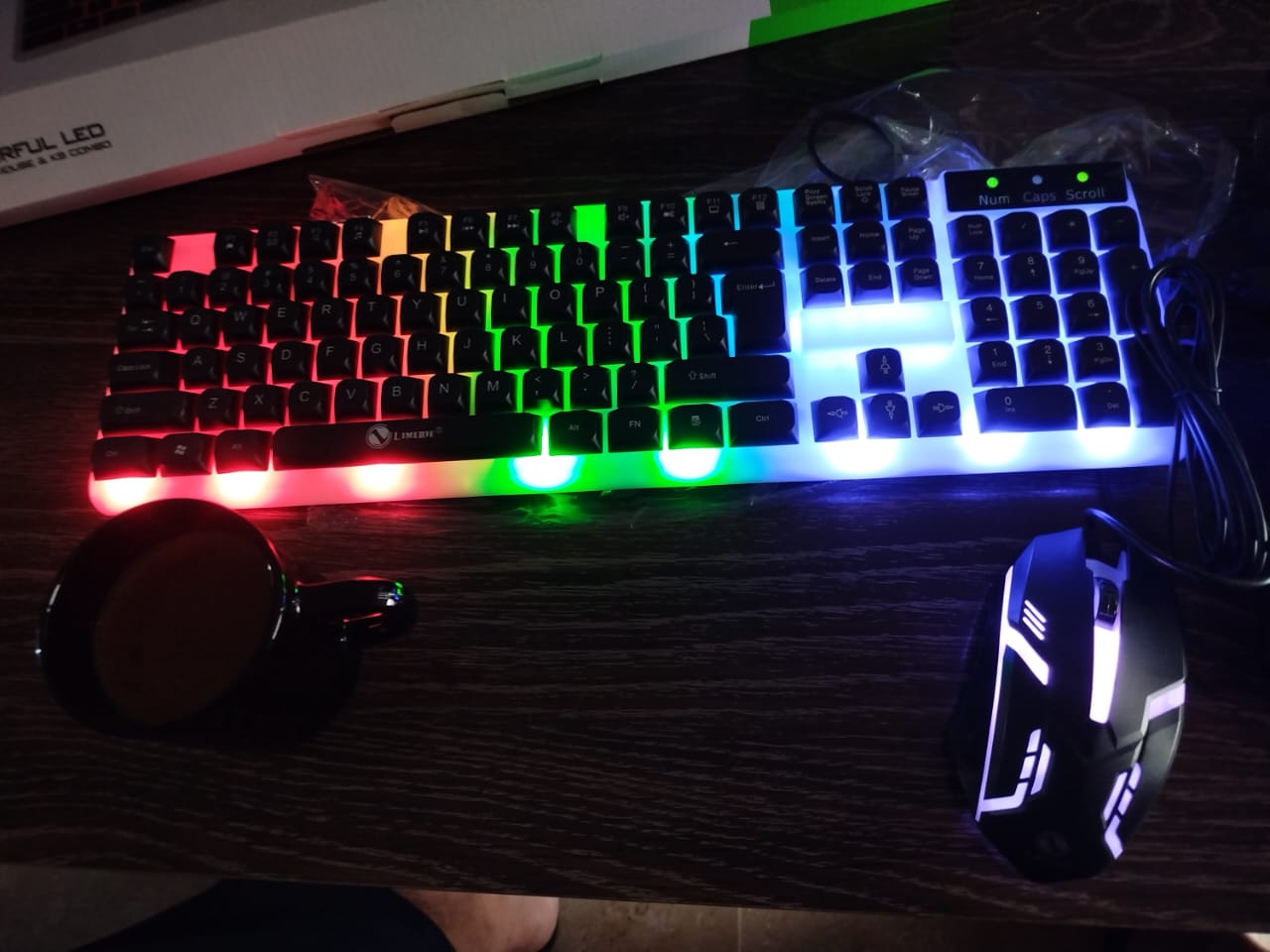 RGB Keyboard and Mouse Combo – Wired Gaming Set with 104-Key Mechanical Feel Backlit Keyboard & 1000 DPI Optical Mouse for PC
