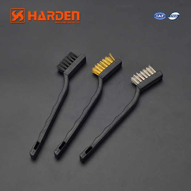 Harden Professional Nylone Brush Steel Brish Brass Brush 175mm 3 Pcs Brush Set 660241