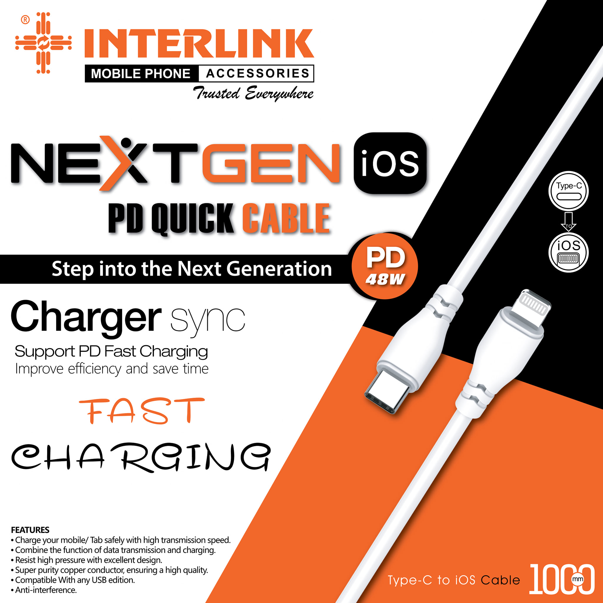 INTERLINK Introduced Next-Generation PD 48W Type-C to iOS Cable