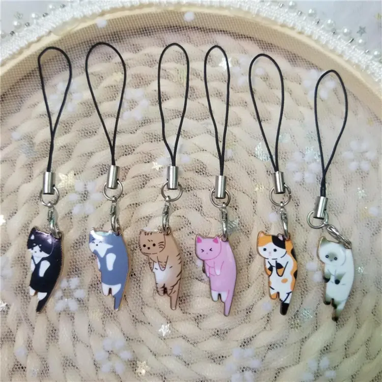 Chinese Style Lucky Cat Phone Lanyard Strap For iphone huawei redmi samsung  xiaomi Mobile Phone ID Card Long Rope String Holder