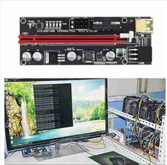 GPU PCIE Riser 1X to 16X PC Graphics Extension Powered Riser Adapter Card for Computer with USB 3.0 Cable & 6 PIN Power Cable for GPU Mining External Image Card Expension pcie slot (G Store) GPU riser for PC computer
