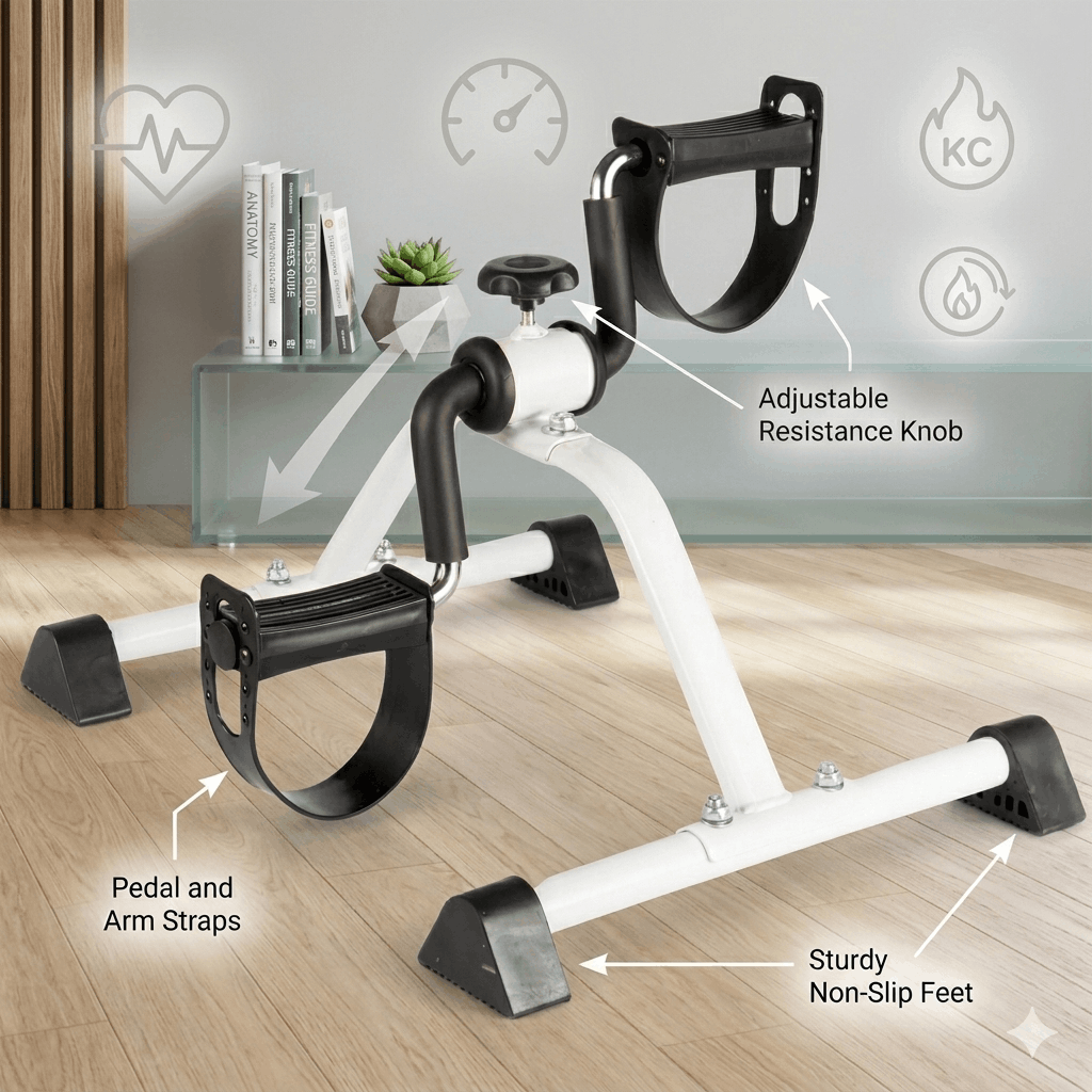 Mini Exercise Pedal Bike Portable Arm Leg Workout Machine Adjustable Resistance Fitness Cycle