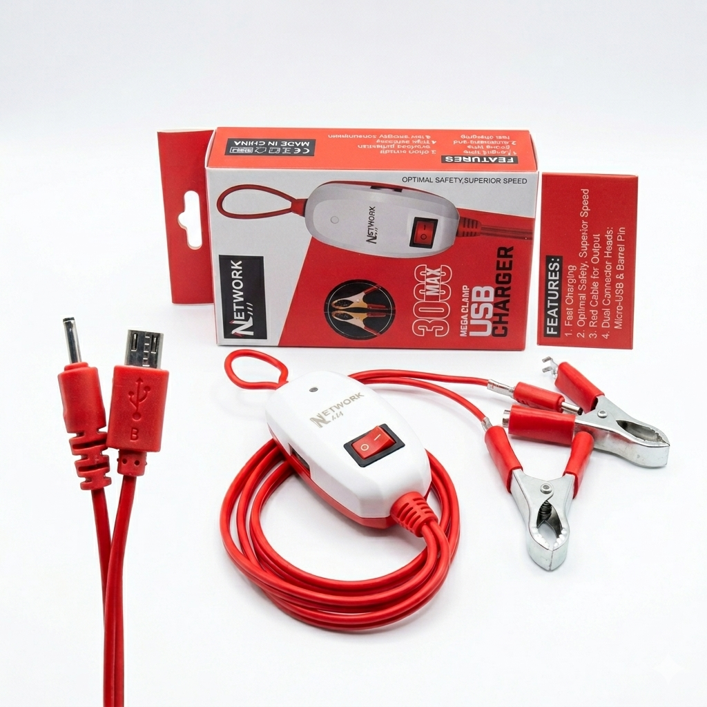 Multi Pin Battery Charging Cable 30A Max | USB Charger with Android & Small Pin Support for Batteries