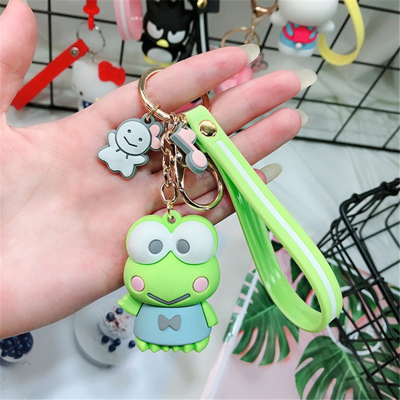 Keychain Sanrio Kitty Melody Keroppi Badtz Pom Purin Cinnamoroll Kuromi Key Chain Rings For 2523