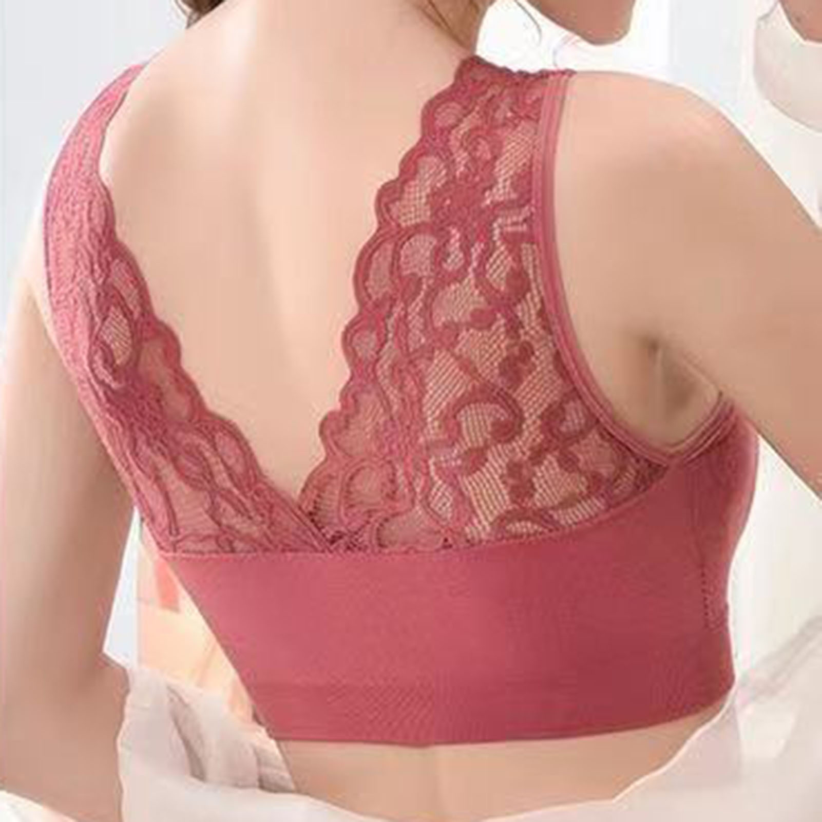  Women Bra Seamless Underwear Sexy Lace Wireless Beauty Back  Lingerie Push Up Bh Bra Cozy Chest Tube Top Bralette (Bands Size : L  70-90KG, Color : 2) : Clothing, Shoes & Jewelry