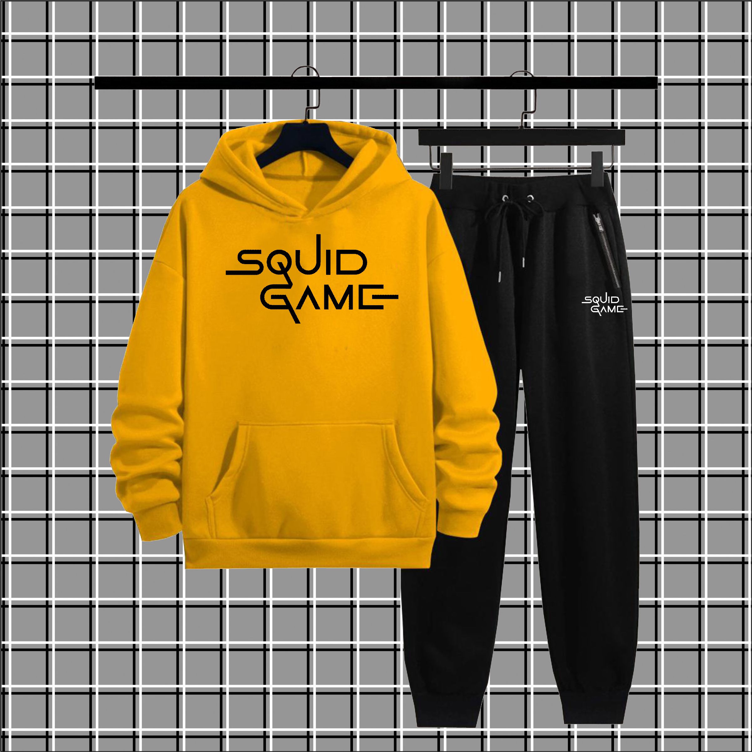 Squid game Printed winter Hood Tracksuit For Men and Boys